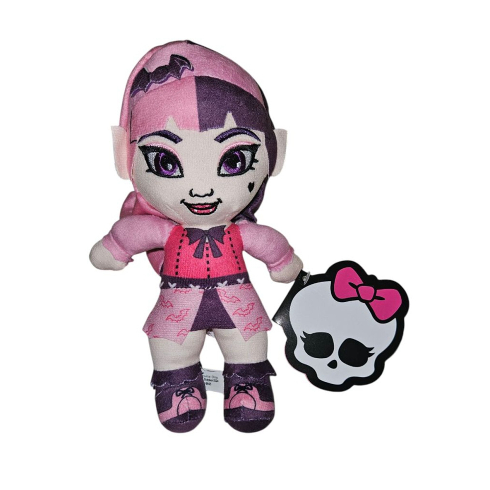 Monster High Draculaura Stuffed Animal Plush Pink Purple 8" NEW